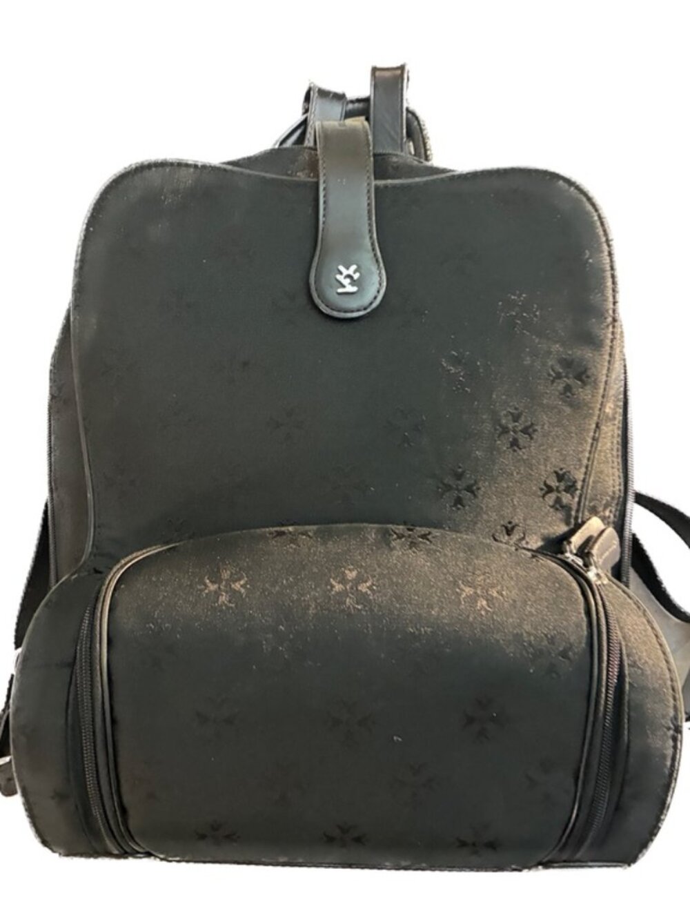 Russet Tokyo Black Jacquard Monogram Multi-Pocket Commuter Backpack